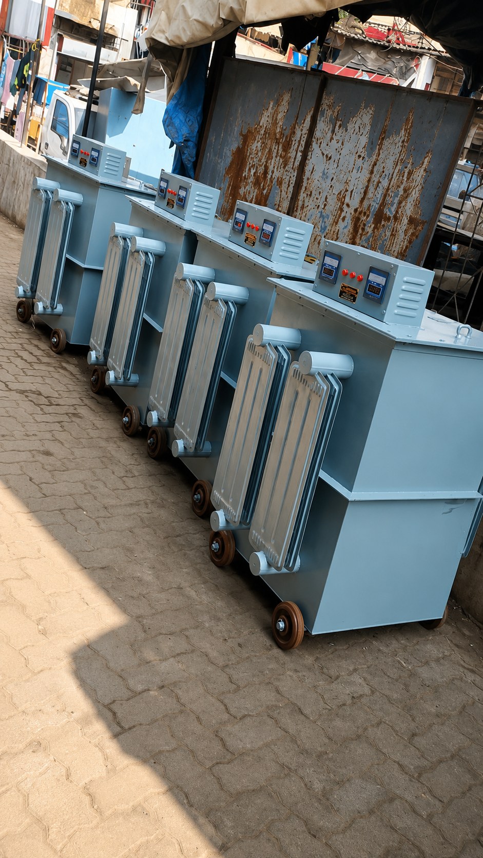 All type rectifiers with plating systems lined up for industrial applications